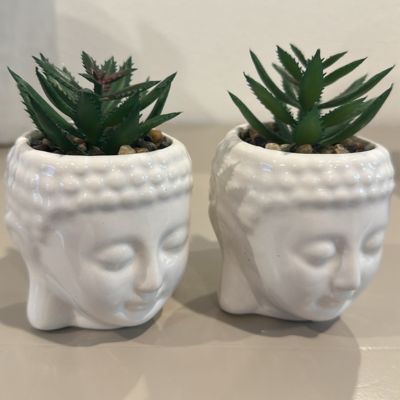 Set of 2 Succulent Buddha Planters New - Picture 6 of 11